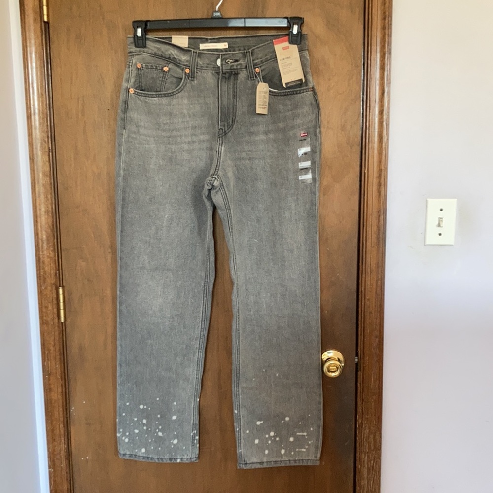 Levi’s low pro gray midrise straight leg jean splatter detail cotton size 30 - Picture 11 of 17